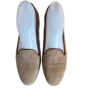 Patricia Green Beige Suede Loafers Sz-6